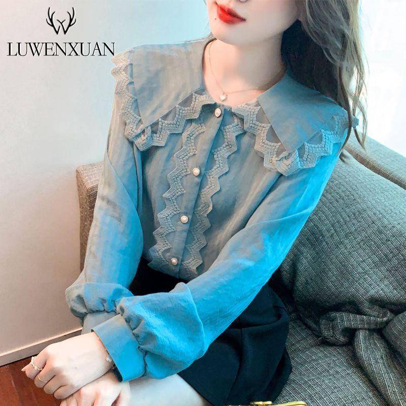 Áo Sơ Mi chiffon Cổ Búp Bê Phong Cách Thời Trang Mới