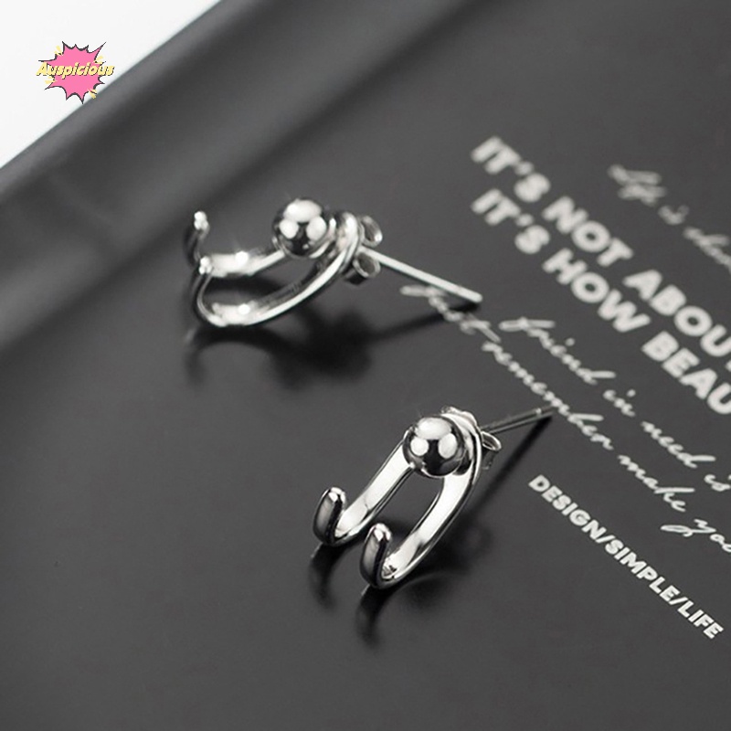 Bông Tai Mạ Bạc 925 Đính Hạt Đơn Giản Thời Trang Phong Cách Hàn Quốc