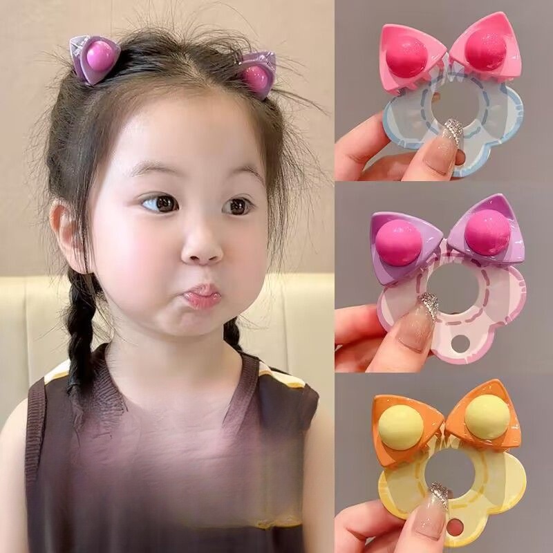 Kẹp Tóc Tai Mèo Hoạt Hình Dễ Thương Cho Bé Gái