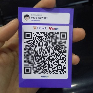 Miếng decan qr code thanh toán, bóc dán dễ dàng, dán ốp điện thoại, bàn thu ngân,...mực chính hãng canon