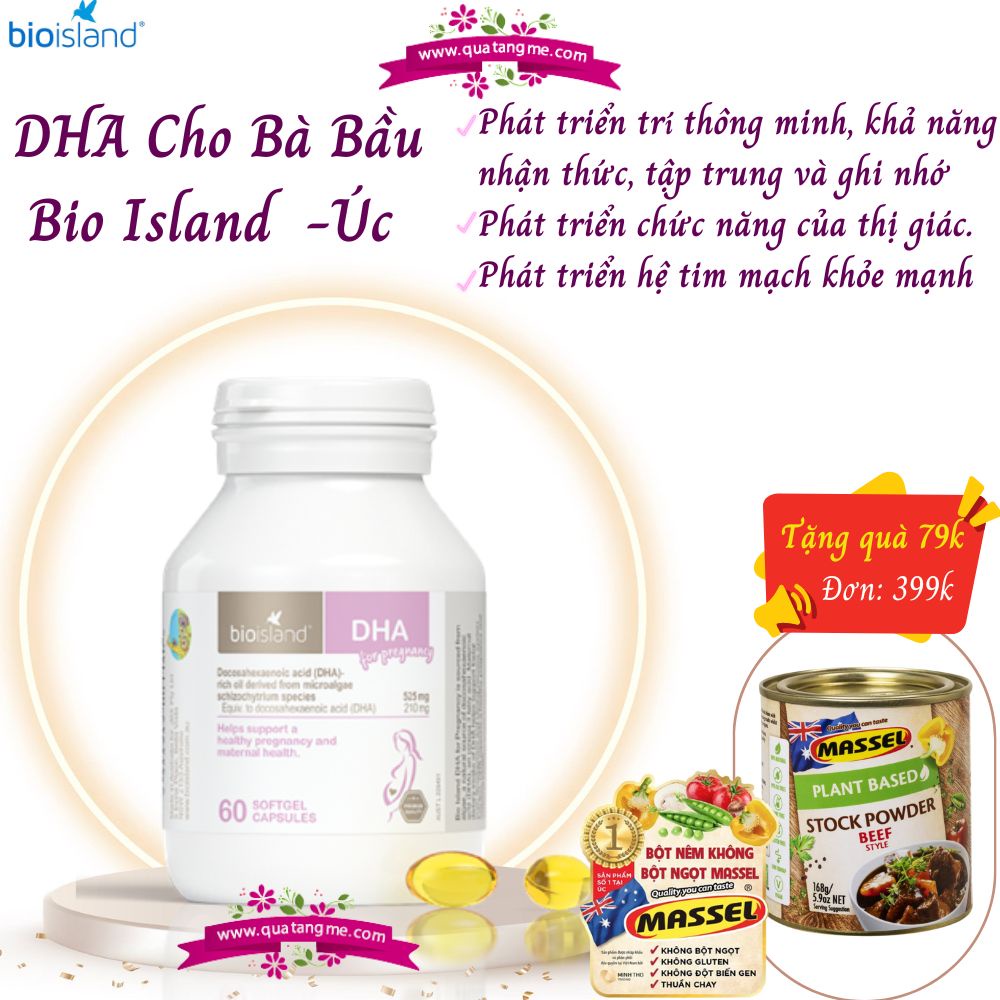 Viên dha bio island cho bà bầu giúp phát triển trí não thai nhi hộp 60 viên Healthy Care Extate Official Mall