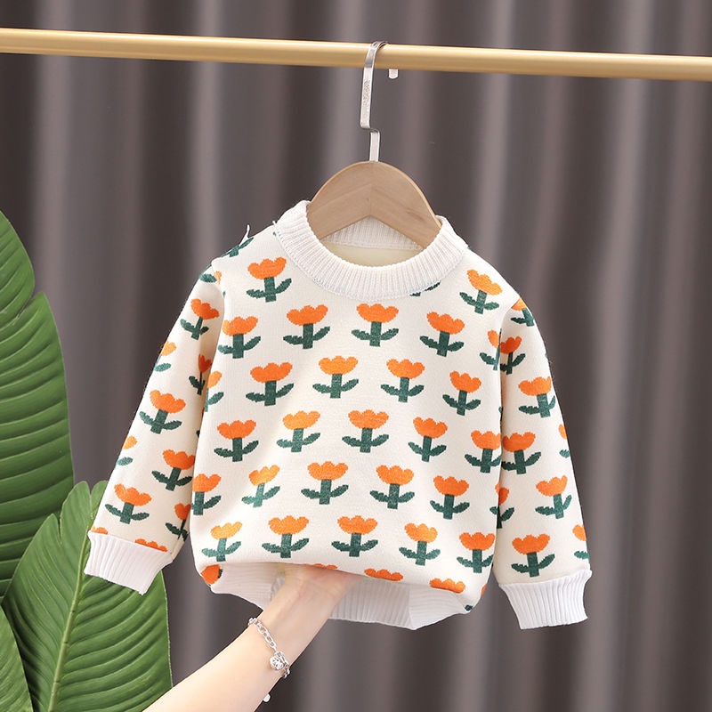 Áo sweater Lông Cừu Dày Chui Đầu Thời Trang Thu Đông Hàn Quốc 2023 Mới Cho Bé Trai Và Bé Gái