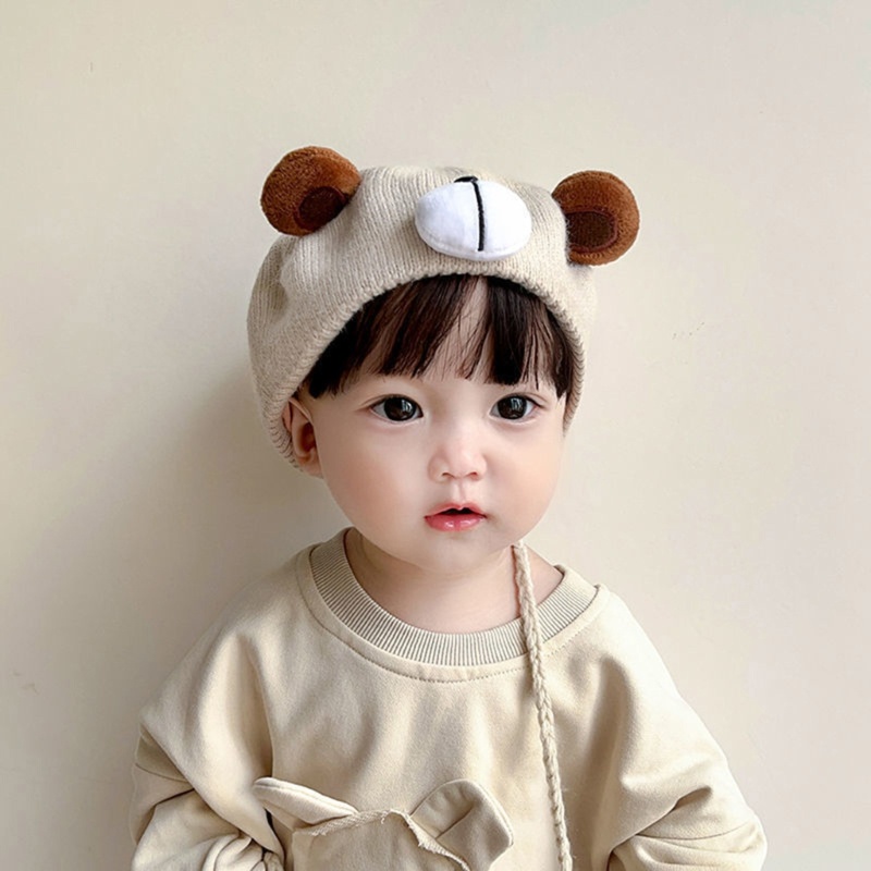 Mũ Len Hình Gấu Dễ Thương Cho Bé Từ 6 Tháng Đến 3 Tuổi