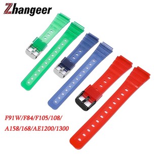 Dây đeo trong suốt 18mm thay thế cho đồng hồ casio f91w / f84 / f105 / 108 / a158 / 168 / ae1200 / 1300
