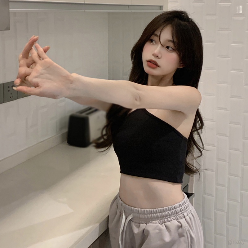 Áo Croptop Hai Dây Hở Lưng Màu Sắc Đơn Giản Quyến Rũ Cho Nữ