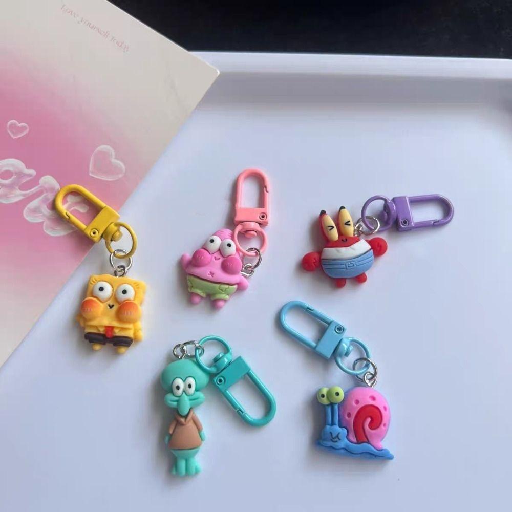 Mmluck spongebob Móc Chìa Khóa Xe Hơi Bằng resin Hình Nhân Vật Hoạt Hình patrick star Phong Cách kawaii
