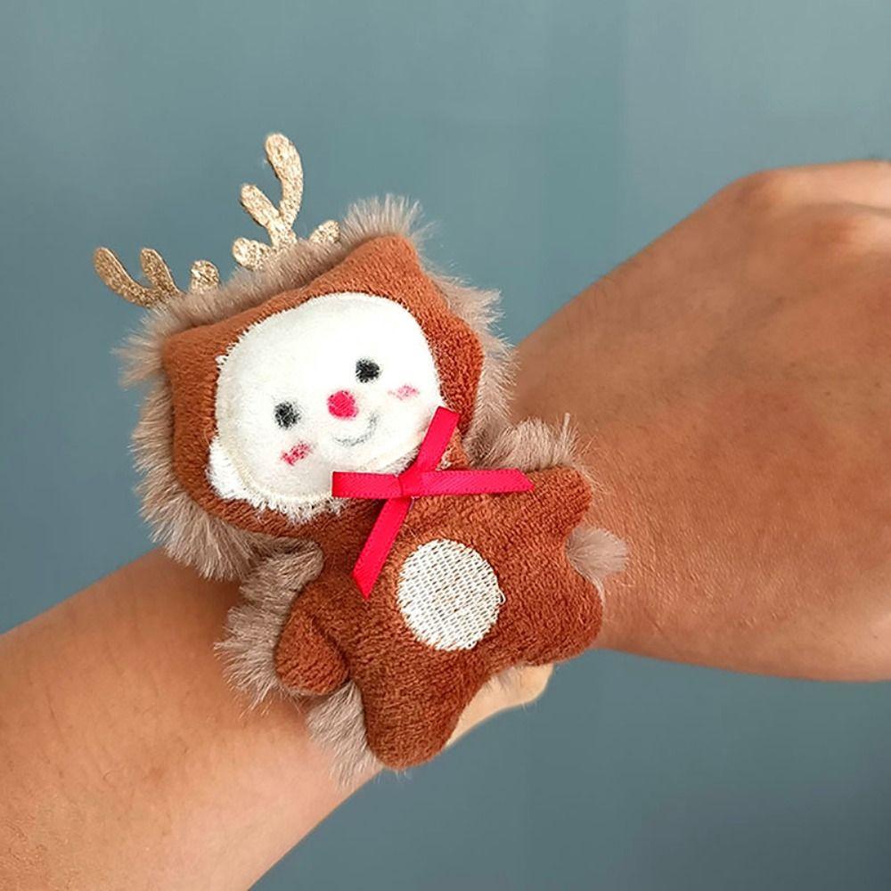 Mmluck Vòng Đeo Tay Nhồi Bông Hình Ông Già Noel Tuần Lộc Vòng Tròn Đa Năng Quà Tặng Giáng Sinh