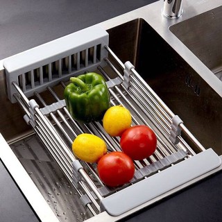 Rổ Gác Bồn Rửa Chén, Kệ Inox Gác Bồn Rửa Chén Bát Đa Năng Chất Liệu Inox 304 Không Gỉ Có Thể Điều Chỉnh Kích Thước