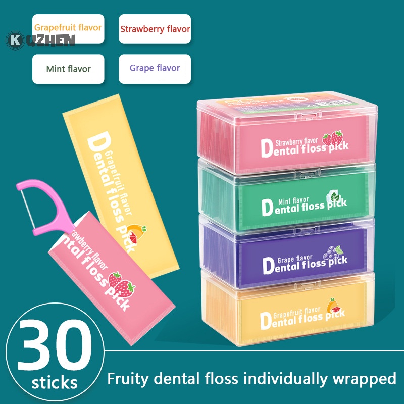Hộp 30 Tăm Xỉa Răng Hương Trái Cây Nhiều Màu Sắc