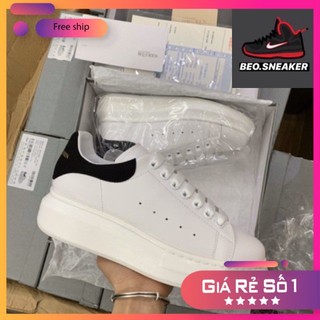 Giầy mcqueen trắng gót đen  ( full box + free ship )
