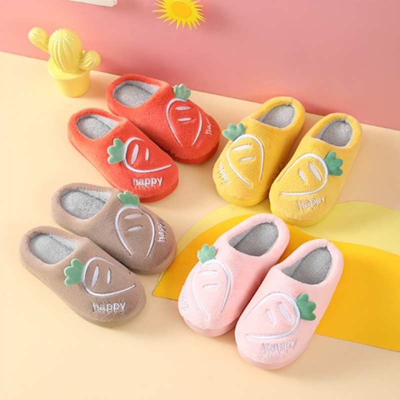 Dép cotton Dày Dặn Ấm Áp Chống Trượt Họa Tiết Hoạt Hình Dễ Thương Cho Bé