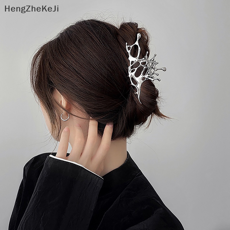 Kẹp Tóc Hình Cá Mập Bằng Kim Loại Màu Bạc Thời Trang Phong Cách Hàn Quốc Cho Nữ hengzhekeji]