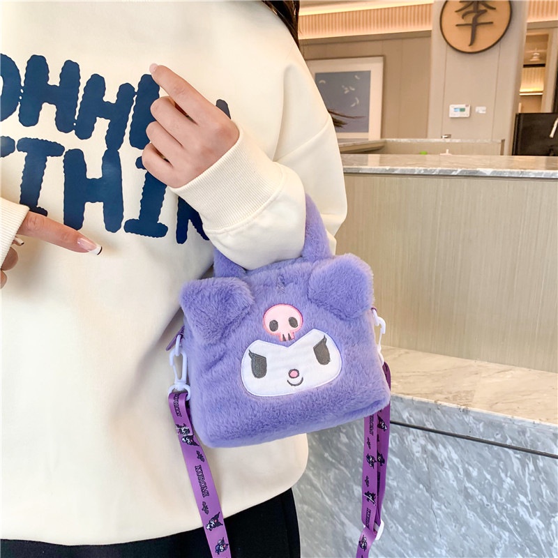 Dễ Thương Túi Đeo Chéo Hình kuromi Nhồi Bông Đáng Yêu Phong Cách Nhật Bản