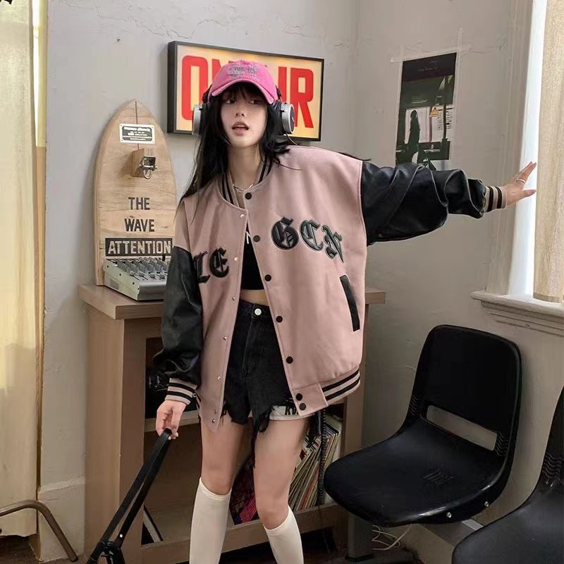 Áo Khoác Bóng Chày Dáng Lửng Phong Cách Thời Trang retro Mỹ 2023 9oo0