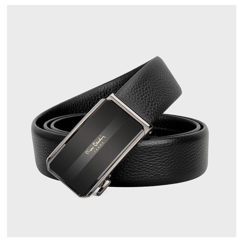 Thắt lưng nam / dây nịt nam da thật Pierre Cardin J2A826Z-981239A chính hãng vân chìm kẻ ngang khoá tự động sang trọng