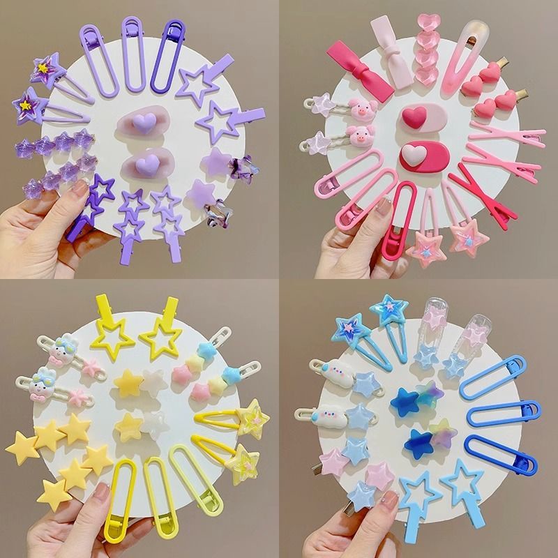 Set 18 kẹp tóc mái set kẹp tóc kẹp tóc ngôi sao Kẹp Tóc Dễ Thương Cho Bé Gái