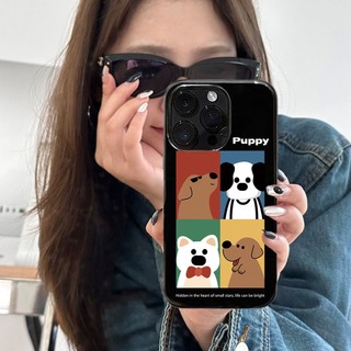 Sweet Cool Cartoon Dog Black Checkered Glossy Soft Shell Thích hợp cho vỏ điện thoại Model 15 / 15promax / 14pro / 14promax / 13 / 13pro / 13promax / 11 / 12 / 12pro / 12promax / XR / XSMAX / 7P / 8P