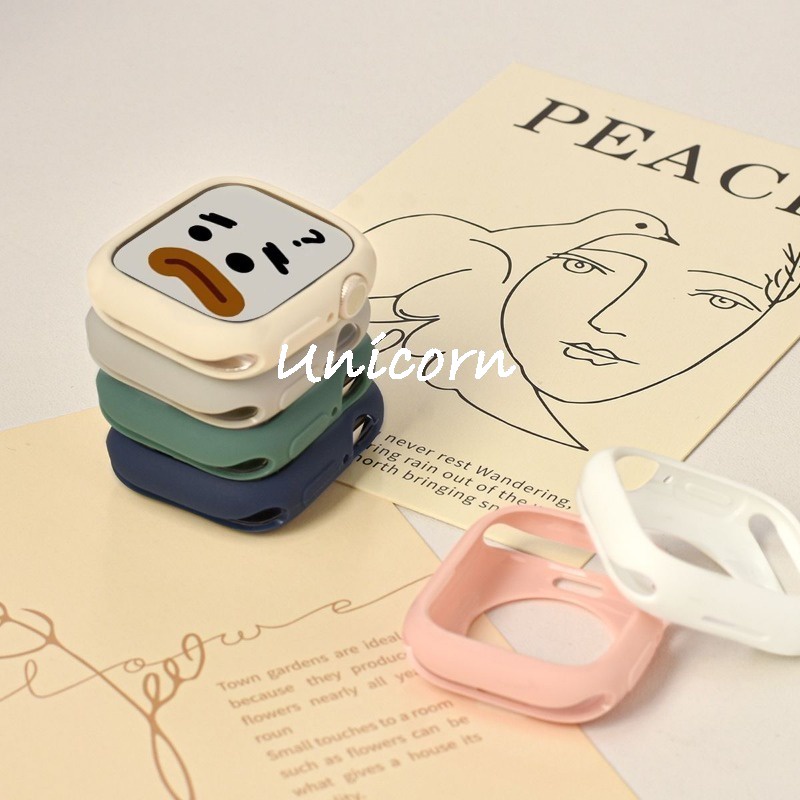 Ốp Bảo Vệ Bằng Silicon Mềm Màu Kẹo Cho apple watch 9 8 7 6 se 5 4 8 ultra 2 45mm 42mm 38mm 44mm 40mm 41mm