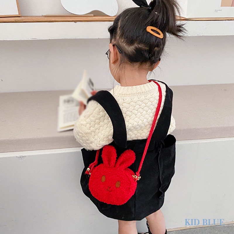 Túi Đeo Chéo Vai Hình Thỏ Hoạt Hình Bằng Vải Bông Nhỏ Nhắn Dễ Thương Dành Cho Trẻ Em