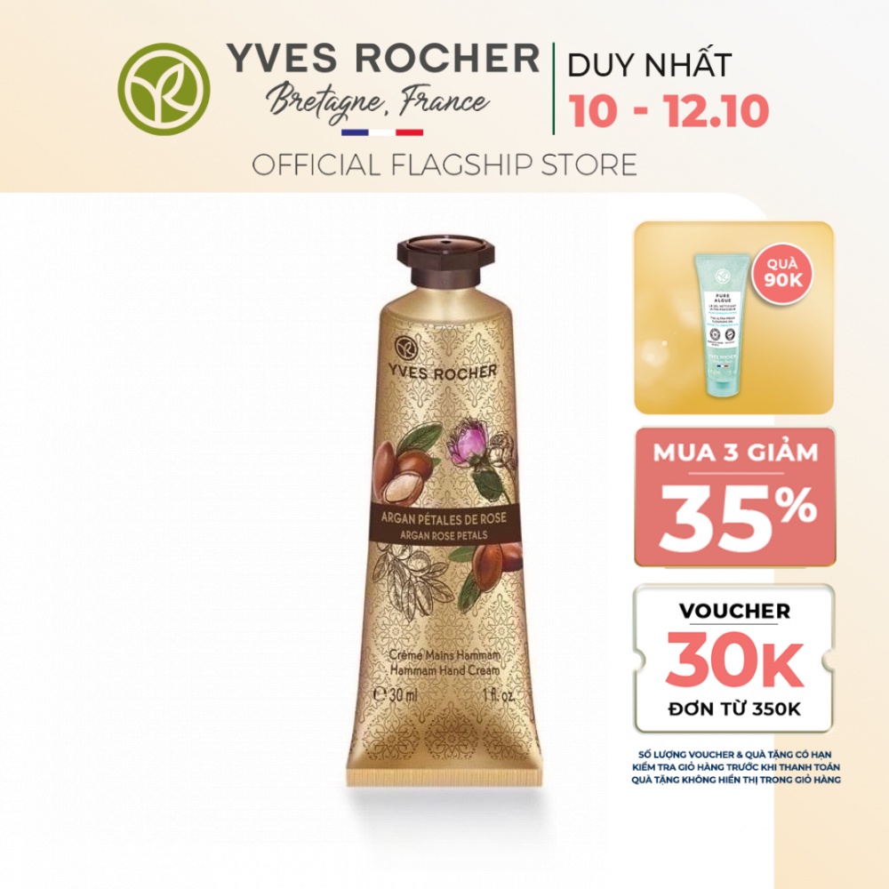 Kem Dưỡng Da Tay Yves Rocher Argan Rose Hand Cream 30ml