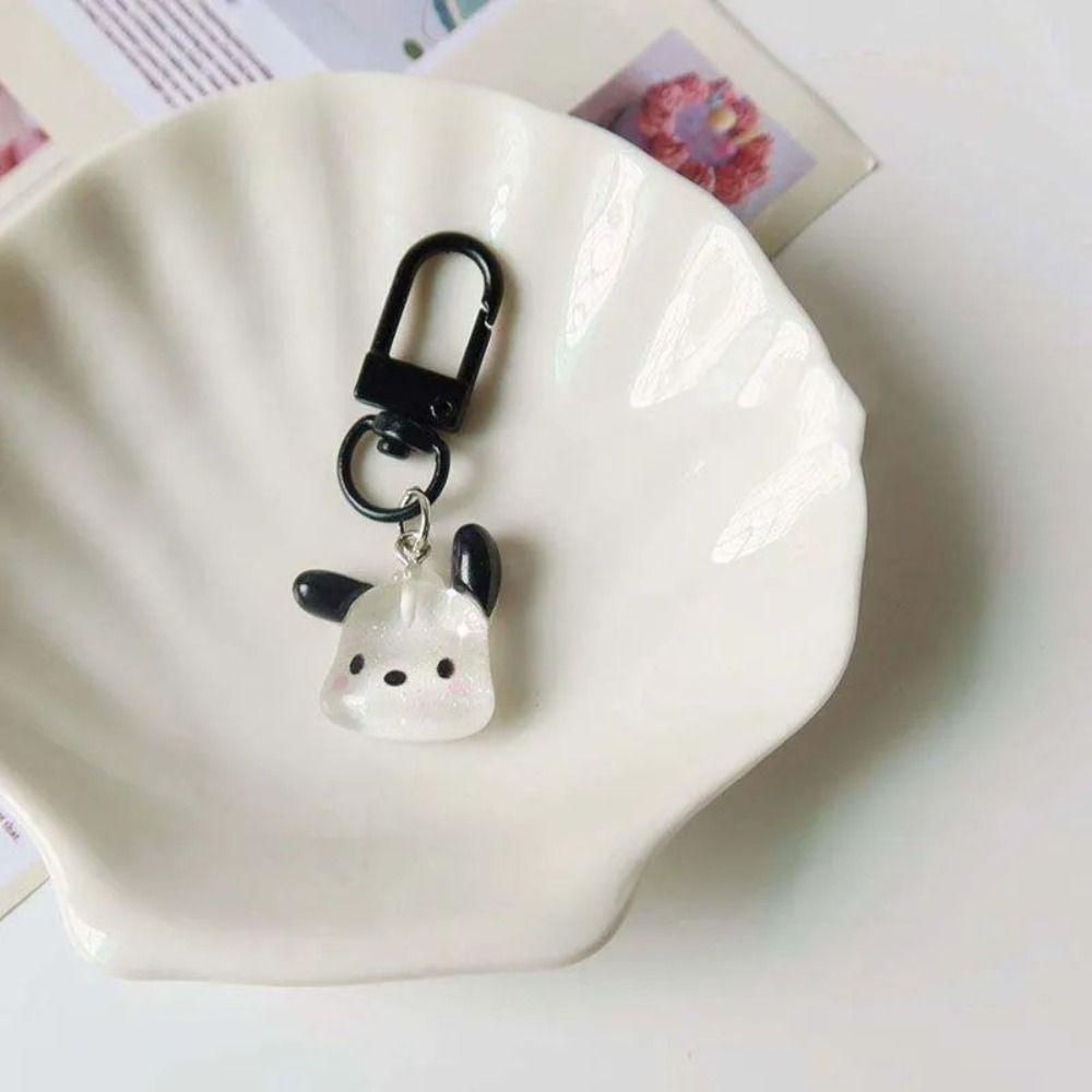 Móc Khóa Hình Mèo Trong Suốt Lấp Lánh Dễ Thương