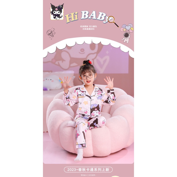 Bộ Đồ Ngủ Tay Dài In Họa Tiết Hoạt Hình Dễ Thương Thời Trang Xuân Thu Cho Mẹ Và Bé Gái Kích Thước 95-165cm