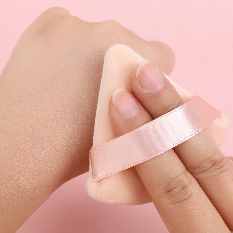 Mút Trang Điểm Hình Tam Giác Bằng Nhung / cotton Mềm Mại Tiện Dụng