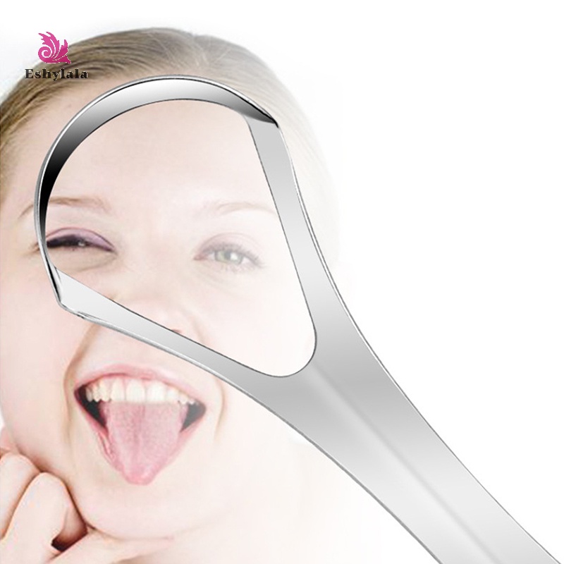 Eshylala 1 Dụng Cụ Cạo Lưỡi Một / Hai Lớp Bằng Thép Không Gỉ Có Thể Tái Sử Dụng