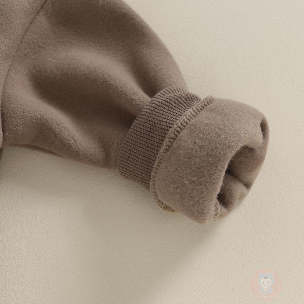 Bộ Đồ Liền Thân Tay Dài Cổ Tròn Màu Trơn laa6-baby Cho Bé