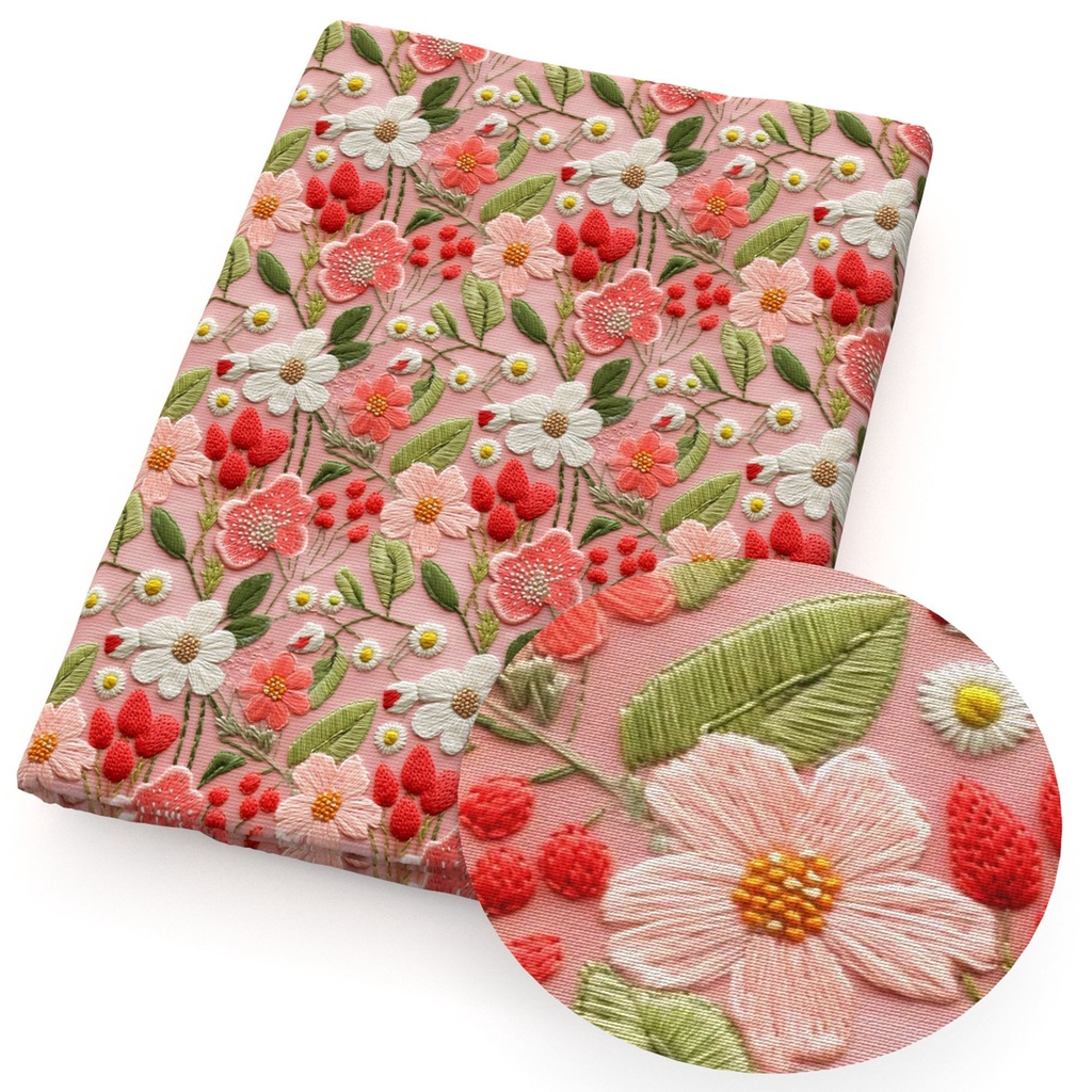 Vải Thêu Hoa polyester Kích Thước 50 * 145cm