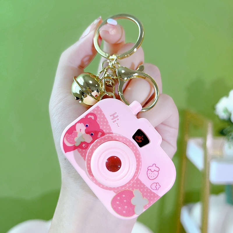 Móc khoá máy ảnh chiếu hình con vật cute