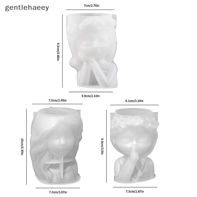 Khuôn silicone Làm Chậu Hoa resin Pha Lê epoxy Hình Cô Gái Dễ Thương diy