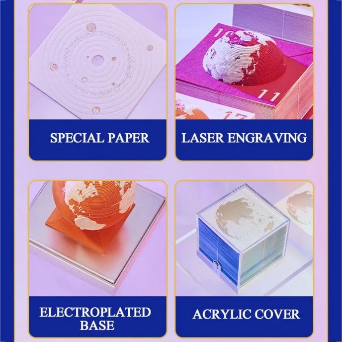 Mô Hình Lịch Để Bàn Hình Trái Đất 3d Bằng Giấy 2024 Dùng Trang Trí Văn Phòng / Nhà Cửa