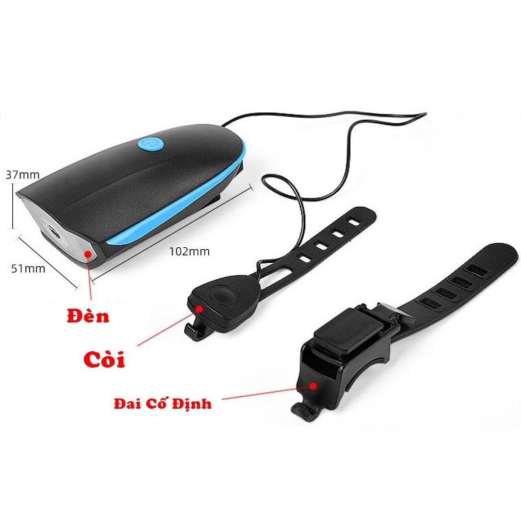 Đèn xe đạp thể thao siêu sáng có còi pin sạc usb led T6 chống nước đa năng cho xe đạp leo núi LUYOO33