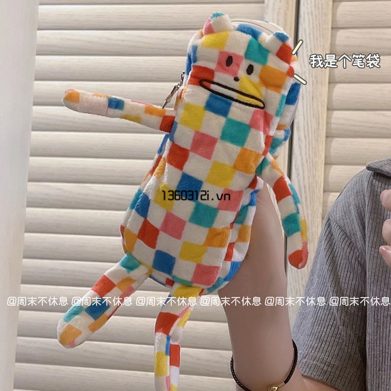 hộp bút cute Hộp Bút Lông Nhung Sức Chứa Lớn Màu Sắc Tương Phản Phong Cách Nhật Bản