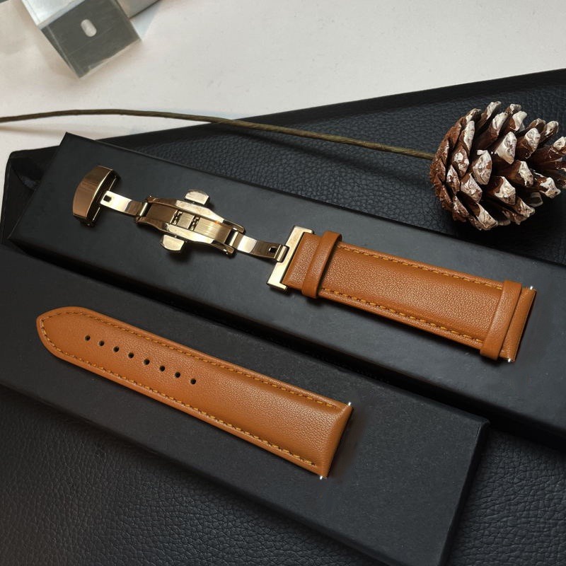 Dây Đeo Tay Bằng Da Thật 20mm 22mm 22mm Cho Đồng Hồ Thông Minh samsung galaxy watch 4 classic / active 2 / 3 5 44mm 40mm 5 pro 45mm