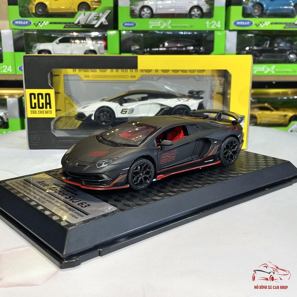 Mô hình xe ô tô hợp kim Lamborghini Aventador SVJ63 tỉ lệ 1:24 hãng MSZ 2 màu