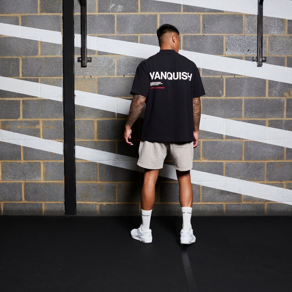 Vanquish Áo Thun cotton Tay Ngắn Dáng Rộng Co Giãn Tốt Thời Trang Cao Cấp Dành Cho Nam Nữ