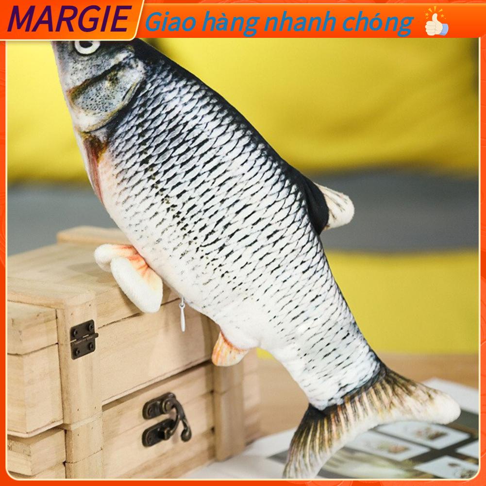 MARGIE Cá di chuyển bằng điện có thể sạc lại Bông PP sang trọng thực tế Mô phỏng vẫy cá để làm quà tặng Đồ chơi