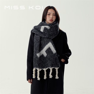  MISSKOI Thu Đông Phong Cách Mới Melade Giả Cashmere Kẻ Sọc Khăn Nữ Mùa Đông Cao Cấp Tất Cả Trận Đấu Khăn Choàng Dày 