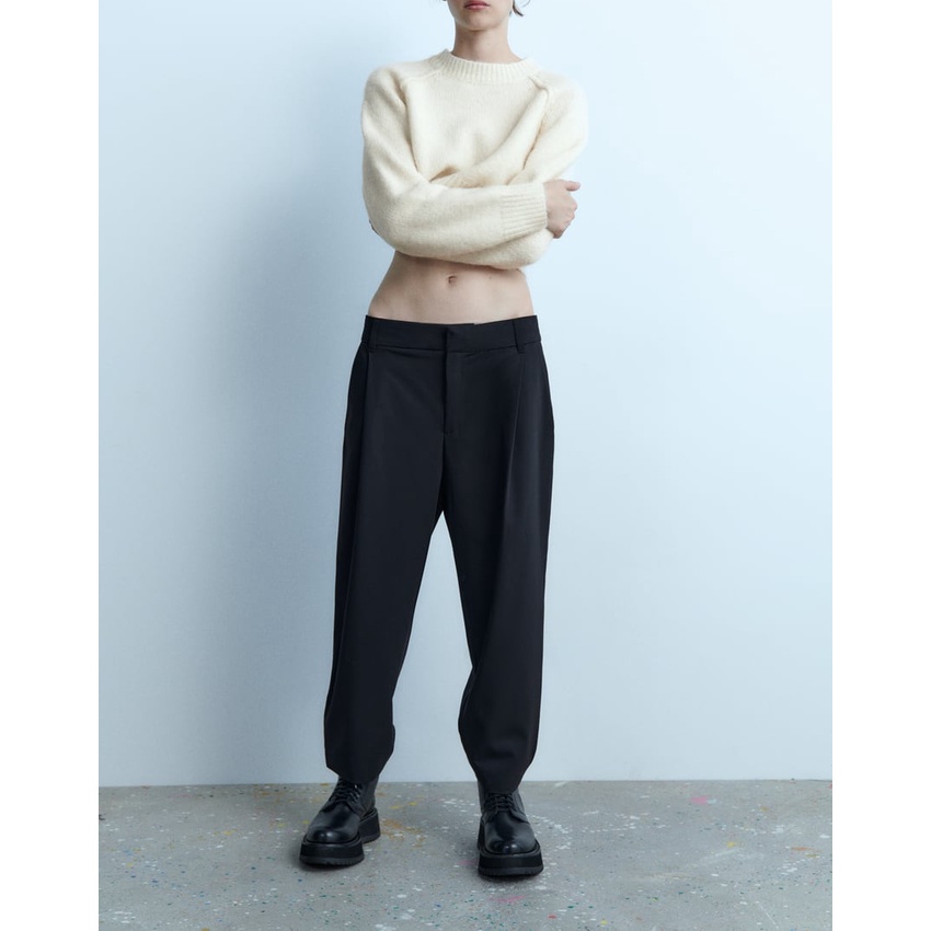 Zara Áo sweater Cổ Tròn Dáng Rộng Thời Trang Thu Đông Cho Nữ 9598187