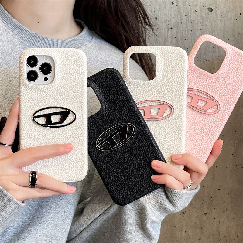 Fashion Minimalist Leather Case for iPhone 15 14 13 12 Pro Max 15pro 13pro 12pro 12 Promax 15promax 14promax 13promax 12promax Brand Logo Full Back Cover