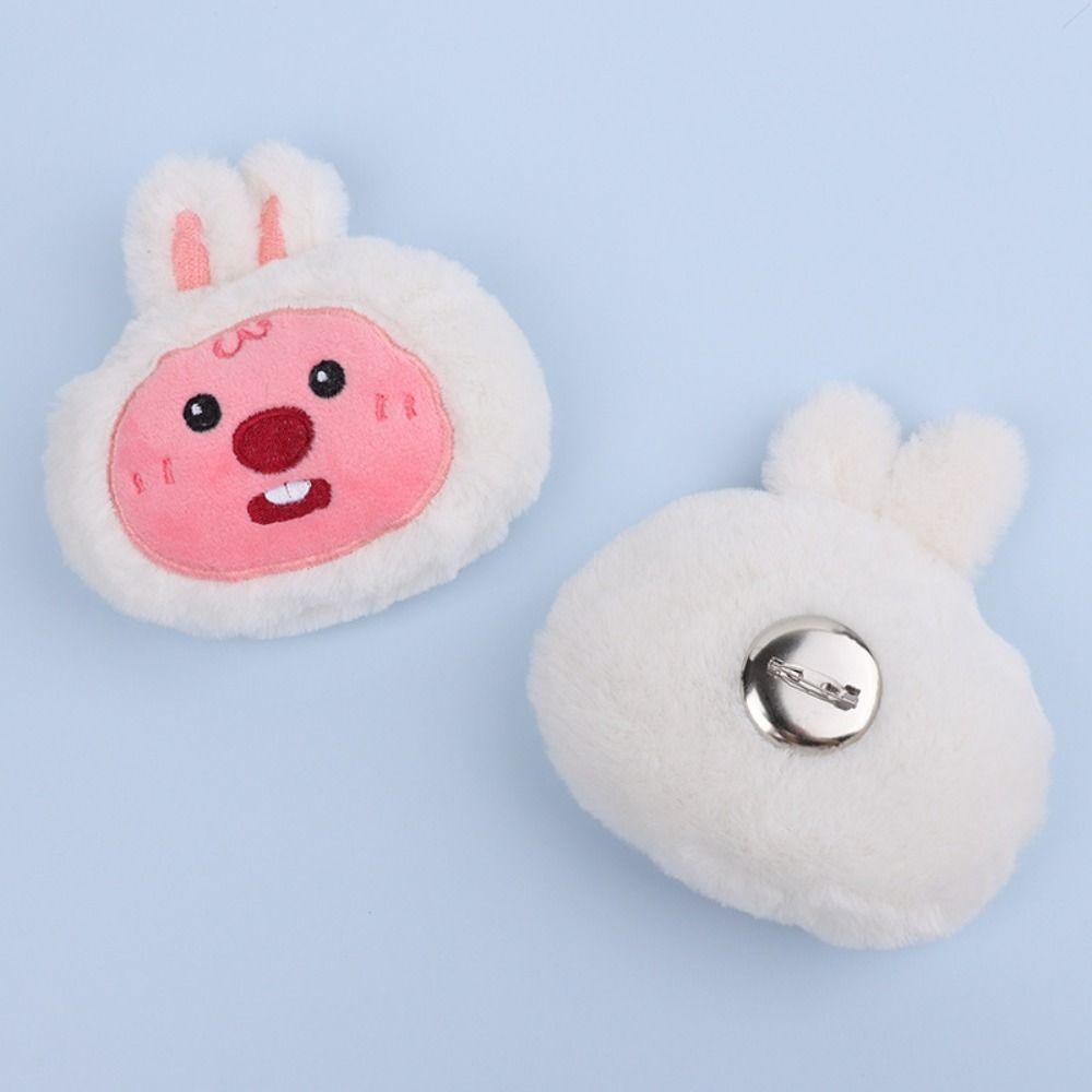 Leota Phụ Kiện Cài Áo Hình Tai Thỏ Nhồi Bông Màu Hồng diy Sáng Tạo
