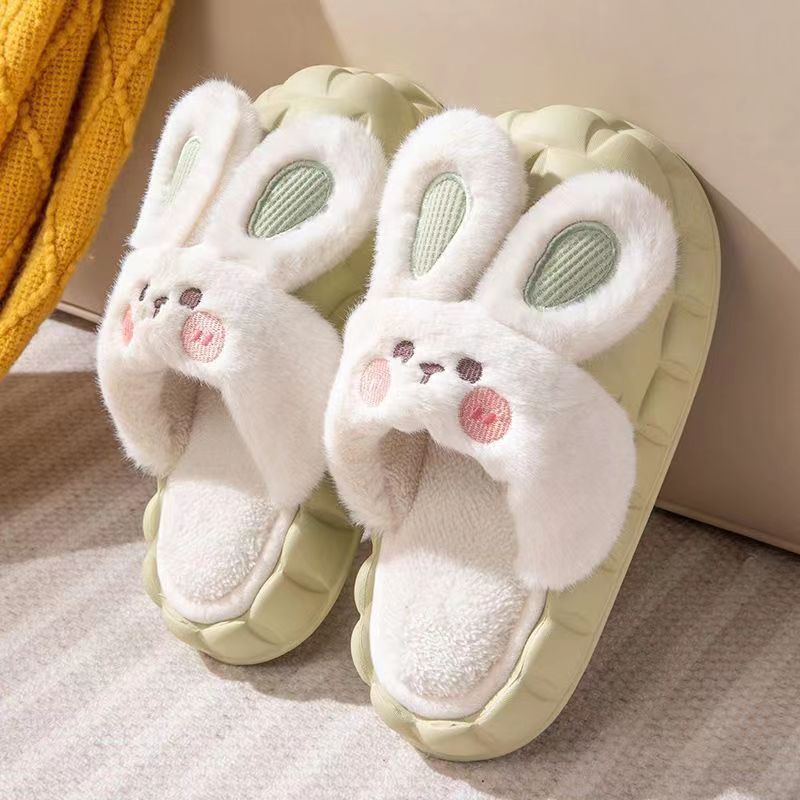 Dép Lông Hình Thỏ Đi Trong Nhà, Văn Phòng, Dạo Phố Cho Nữ Dễ Thương,Mùa Đông Ấm Áp Chống Trượt