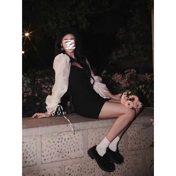 Mqaq hepburn Đầm Ngắn Ôm Eo Tay Dài Phong Cách Pháp Thiết Kế Độc Đáo Thời Trang Xuân Thu 0 Mới Cho Nữ