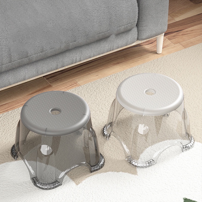 Ghế đẩu NAFENAI bằng nhựa trong suốt chống trượt nhiều tầng phong cách Bắc Âu cho nhà tắm