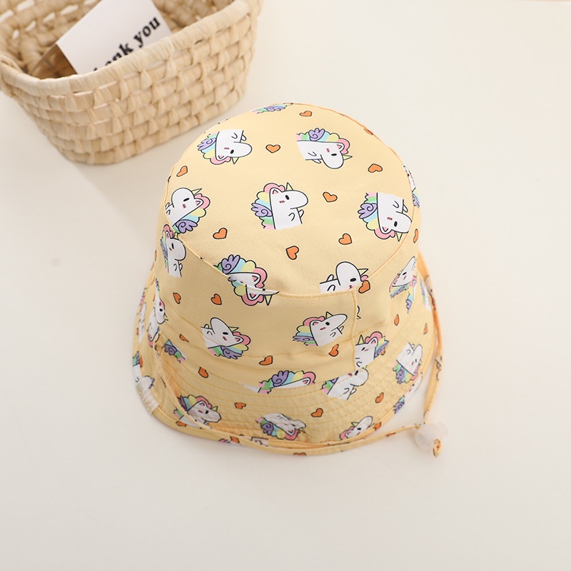 Mũ cotton Chống Nắng / Tia uv In Họa Tiết Hoạt Hình Dễ Thương Thời Trang Mùa Hè Cho Bé jp2