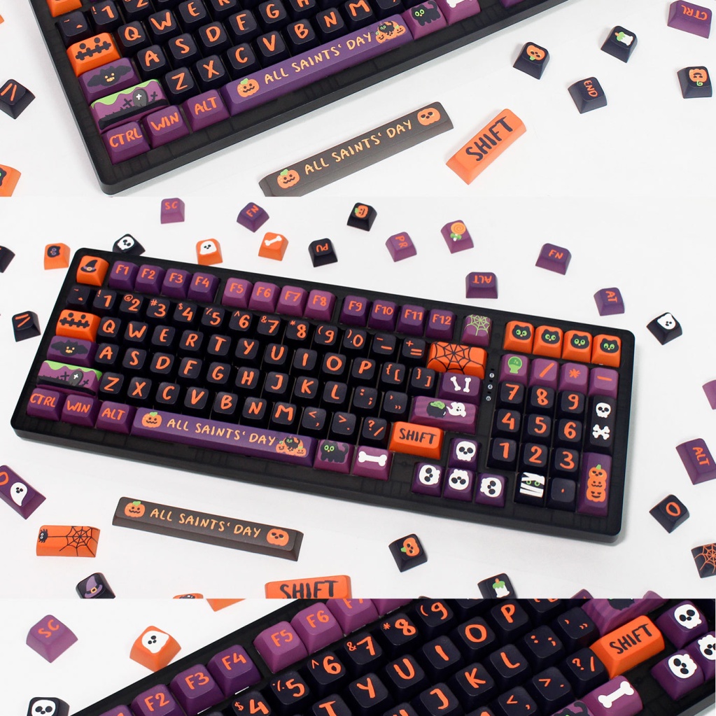 Keycap giới hạn Halloween, 135 phím, chiều cao XDA 9,5MM, thăng hoa PBT, phù hợp với bàn phím phím 87/68/84/104/108 ​