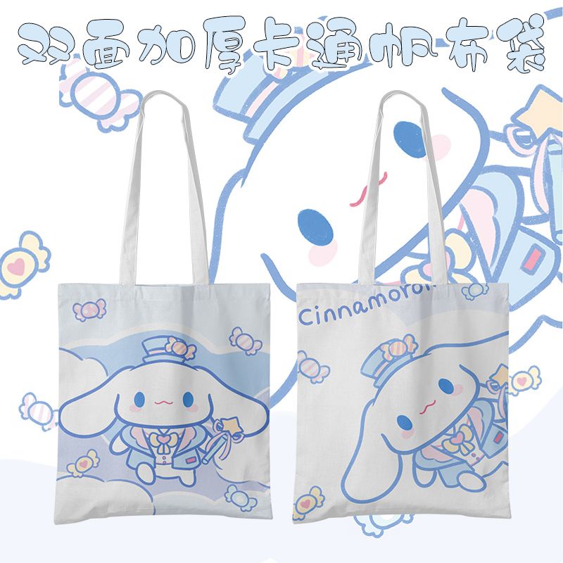 Sanrio Túi Xách Vải canvas In Hình Hoạt Hình Đáng Yêu Cho Nữ
