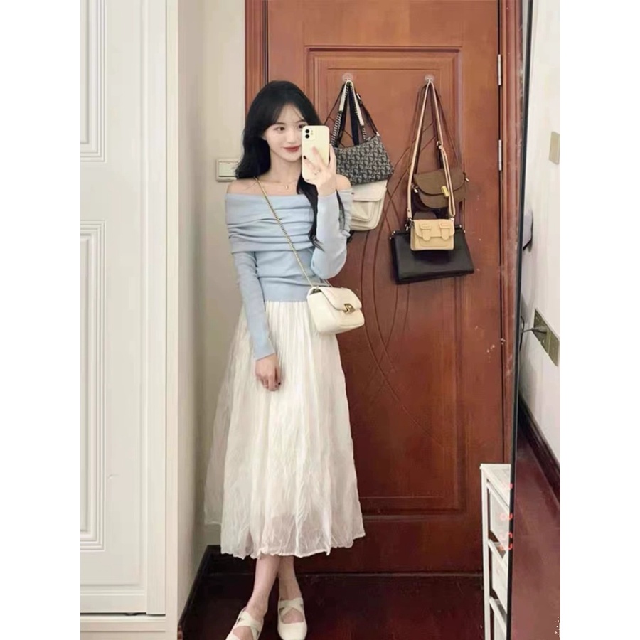 Áo Thun Đan Len Tay Dài Màu Trơn Thời Trang 2023 Cho Nữ